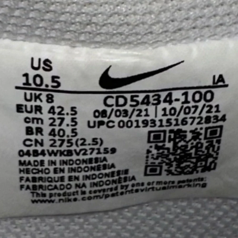 Nike Court‎ Vision Low Women White Sneakers Sizes 10.5 Streetwear CD5434 100